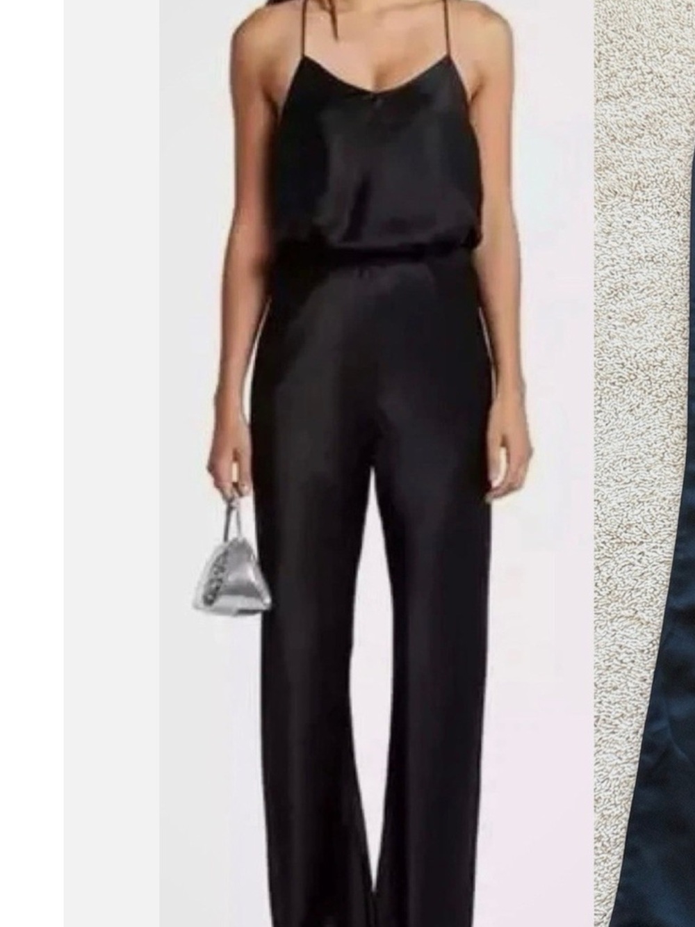 Jason Wu Black Satin Wide-Leg High Waist Pants Women’s Size 2
